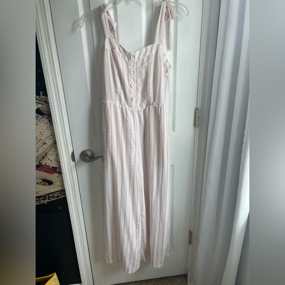 Anthropologie Jumpsuit Moon River Pink Stripe Medium